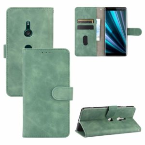 For Sony Xperia XZ3 Solid Color Skin Feel Magnetic Buckle Horizontal Flip Calf Texture PU Leather Case with Holder & Card Slots & Wallet(Green) (OEM)