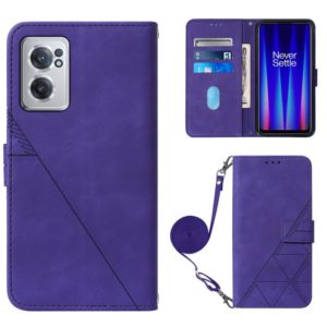 For OnePlus Nord CE 2 5G Crossbody 3D Embossed Flip Leather Phone Case(Purple) (OEM)