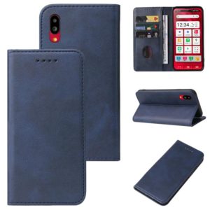 For Sharp Simple Sumaho 6A 201SH Magnetic Closure Leather Phone Case(Blue) (OEM)