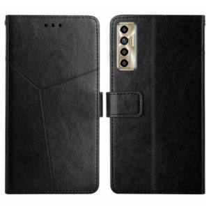 For Tecno Camon 17P HT01 Y-shaped Pattern Flip Leather Phone Case(Black) (OEM)