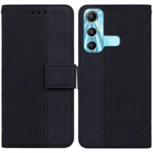 For Infinix Hot 11 X662 Geometric Embossed Leather Phone Case(Black) (OEM)