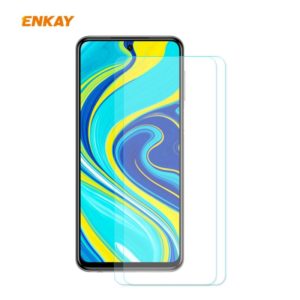 For Redmi Note 9S / Note 9 Pro 2 PCS ENKAY Hat-Prince 0.26mm 9H 2.5D Curved Edge Tempered Glass Film (ENKAY) (OEM)