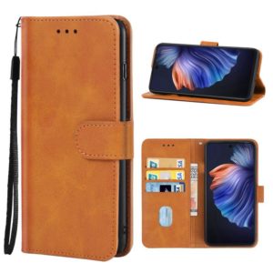 Leather Phone Case For Tecno Camon 17 Pro(Brown) (OEM)