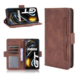 For OPPO Realme GT 5G Skin Feel Calf Pattern Horizontal Flip Leather Case with Holder & Card Slots & Photo Frame(Brown) (OEM)