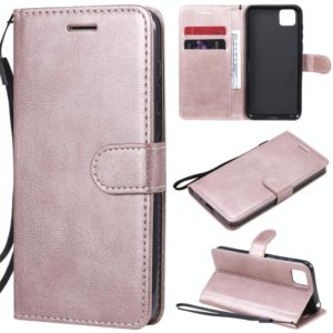 For Huawei Y5p / Honor 9S Solid Color Horizontal Flip Protective Leather Case with Holder & Card Slots & Wallet & Lanyard(Rose Gold) (OEM)
