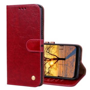 Business Style Oil Wax Texture Horizontal Flip Leather Case for Xiaomi Pocophone F1 , with Holder & Card Slots & Wallet (Red) (OEM)