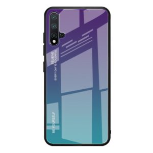 For Huawei Nova 5 / Nova 5 Pro Gradient Color Glass Case(Purple) (OEM)