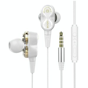 D12 1.2m Wired In Ear 3.5mm Interface Stereo Wire-Controlled HIFI Earphones Dual-motion Loop Running Game Music Headset With Packaging(White) (OEM)