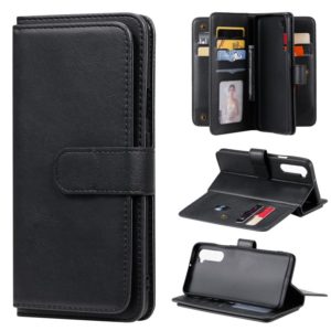 For Oneplus Nord Multifunctional Magnetic Copper Buckle Horizontal Flip Solid Color Leather Case with 10 Card Slots & Wallet & Holder & Photo Frame(Black) (OEM)