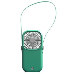 F20 Electroplating Handheld Fan Portable Desktop Folding Mute USB Hanging Neck Fan (Green) (OEM)