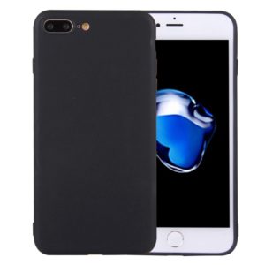 For iPhone 8 Plus & 7 Plus Solid Color TPU Protective Case Without Round Hole(Black) (OEM)