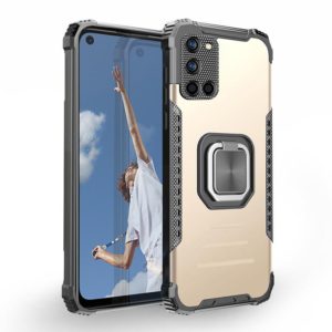 For Samsung Galaxy A52 4G / 5G Fierce Warrior Series Armor All-inclusive Shockproof Aluminum Alloy + TPU Protective Case with Ring Holder(Gold) (OEM)