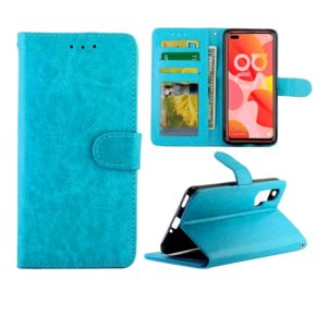 For Huawei Nova 6 Crazy Horse Texture Leather Horizontal Flip Protective Case with Holder & Card Slots & Wallet & Photo Frame(Baby Blue) (OEM)