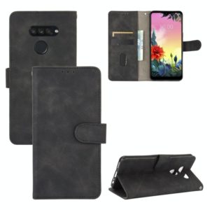 For LG K50S Solid Color Skin Feel Magnetic Buckle Horizontal Flip Calf Texture PU Leather Case with Holder & Card Slots & Wallet(Black) (OEM)