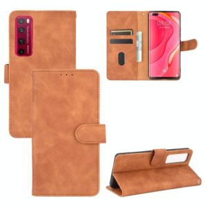 For Huawei nova 7 Pro 5G Solid Color Skin Feel Magnetic Buckle Horizontal Flip Calf Texture PU Leather Case with Holder & Card Slots & Wallet(Brown) (OEM)