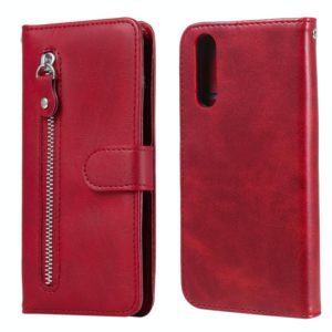 For Sony Xperia 10 II Fashion Calf Texture Zipper Horizontal Flip Leather Case with Holder & Card Slots & Wallet Function(Red) (OEM)