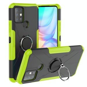 For Infinix Note 10 Armor Bear Shockproof PC + TPU Protective Case with Ring Holder(Green) (OEM)