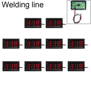 10 PCS 0.56 inch 2 Welding Wires Digital Voltage Meter with Shell, Color Light Display, Measure Voltage: DC 4.5-30V (Red) (OEM)