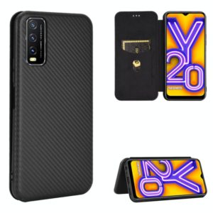 For Vivo Y20 / Y20i (Indian) Carbon Fiber Texture Horizontal Flip TPU + PC + PU Leather Case with Card Slot(Black) (OEM)