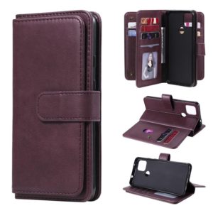 For Google Pixel 5 XL Multifunctional Magnetic Copper Buckle Horizontal Flip Leather Case with Bracket & 10 Card Slots & Wallet & Photo Frame(Wine Red) (OEM)