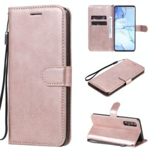 For Oppo Reno3 Pro 5G / Find X2 Neo Solid Color Horizontal Flip Protective Leather Case with Holder & Card Slots & Wallet & Photo Frame & Lanyard(Rose Gold) (OEM)