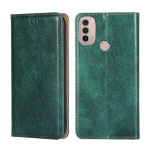 For Motorola Moto E40 Gloss Oil Solid Color Magnetic Leather Phone Case(Green) (OEM)
