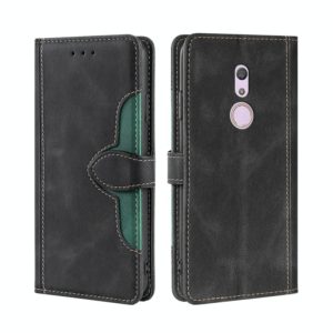 For Fujitsu Arrows BE4 F-41A Skin Feel Straw Hat Magnetic Buckle Leather Phone Case(Black) (OEM)