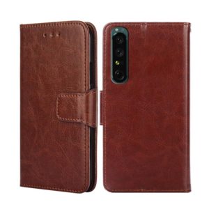 For Sony Xperia 1 IV Crystal Texture Leather Phone Case(Brown) (OEM)