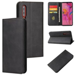 For Huawei P30 Calf Texture Magnetic Horizontal Flip Leather Case with Holder & Card Slots & Wallet(Black) (OEM)