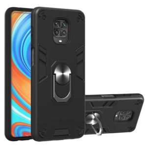 For Xiaomi Redmi Note 9S / Note 9 Pro / Note 9 Pro Max 2 in 1 Armour Series PC + TPU Protective Case with Ring Holder(Black) (OEM)
