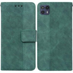 For Motorola Moto G50 5G Geometric Embossed Leather Phone Case(Green) (OEM)