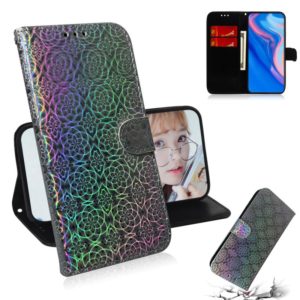 For Huawei P Smart Z/Y9 Prime 2019 Solid Color Colorful Magnetic Buckle Horizontal Flip PU Leather Case with Holder & Card Slots & Wallet & Lanyard(Silver) (OEM)