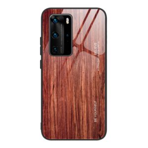 For Huawei P40 Wood Grain Glass Protective Case(M05) (OEM)