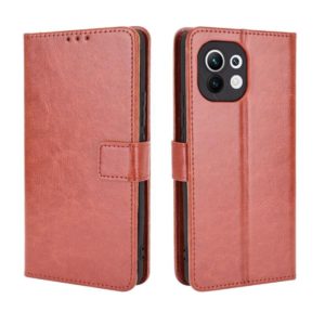 For Xiaomi Mi 11 Retro Crazy Horse Texture Horizontal Flip Leather Case with Holder & Card Slots & Photo Frame(Brown) (OEM)