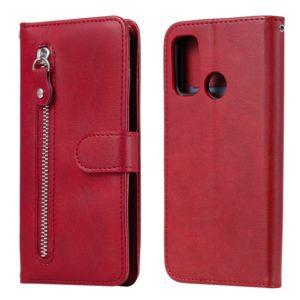 For Huawei P smart 2020 Fashion Calf Texture Zipper Horizontal Flip Leather Case with Stand & Card Slots & Wallet Function(Red) (OEM)