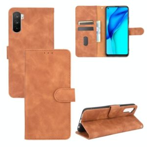 For Huawei Maimang 9 / Mate 40 Lite Solid Color Skin Feel Magnetic Buckle Horizontal Flip Calf Texture PU Leather Case with Holder & Card Slots & Wallet(Brown) (OEM)