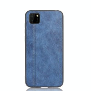For Huawei Y5p Shockproof Sewing Cow Pattern Skin PC + PU + TPU Case(Blue) (OEM)