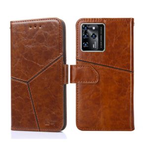 For ZTE Blabe V30 Geometric Stitching Horizontal Flip Leather Phone Case(Light Brown) (OEM)