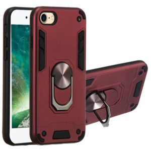 For iPhone SE 2022 / SE 2020 / 8 / 7 2 in 1 Armour Series PC + TPU Protective Case with Ring Holder(Wnie Red) (OEM)