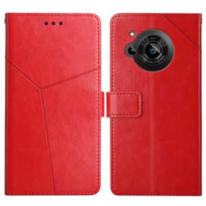 For Sharp Aquos R7 Y Stitching Horizontal Flip Leather Phone Case(Red) (OEM)