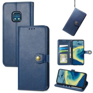For Nokia XR 20 Solid Color Leather Buckle Phone Case with Lanyard & Photo Frame & Card Slot & Wallet & Stand Function(Blue) (OEM)
