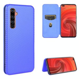 For OPPO Realme X50 Pro / X50 Pro 5G Carbon Fiber Texture Horizontal Flip TPU + PC + PU Leather Case with Card Slot(Blue) (OEM)