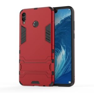 Shockproof PC + TPU Case for Huawei Honor 8X Max, with Holder (Red) (OEM)