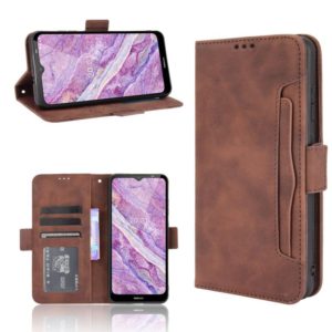 For Nokia C10/C20 Skin Feel Calf Pattern Horizontal Flip Leather Case with Holder & Card Slots & Photo Frame(Brown) (OEM)