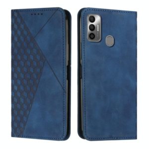 For Tecno Spark 7 Diamond Splicing Skin Feel Magnetic Leather Phone Case(Blue) (OEM)