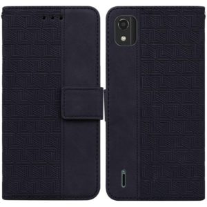 For Nokia C2 2nd Edition Geometric Embossed Leather Phone Case(Black) (OEM)