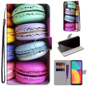For Alcatel 3L 2021 Coloured Drawing Cross Texture Horizontal Flip PU Leather Case with Holder & Card Slots & Wallet & Lanyard(Colorful Cakes) (OEM)