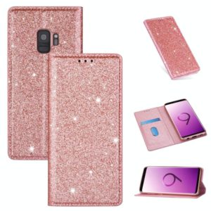 For Samsung Galaxy S9 Ultrathin Glitter Magnetic Horizontal Flip Leather Case with Holder & Card Slots(Rose Gold) (OEM)