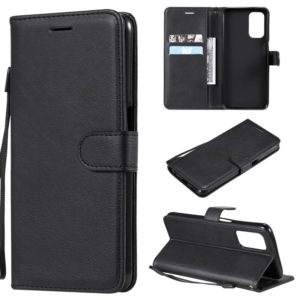 For OPPO A93 5G / A54 5G / A74 5G Solid Color Horizontal Flip Protective Leather Case with Holder & Card Slots & Wallet & Photo Frame & Lanyard(Black) (OEM)