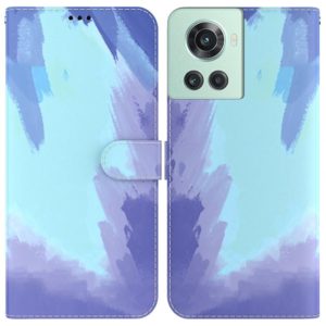 For OnePlus 10R / Ace Watercolor Pattern Leather Phone Case(Winter Snow) (OEM)